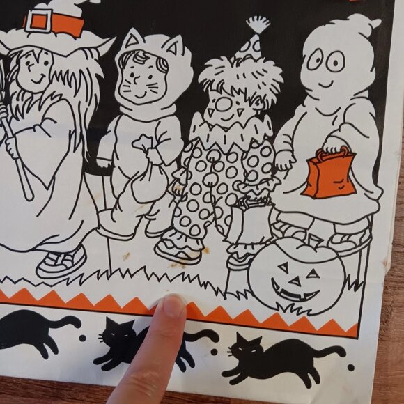 VTG 80s 90s Halloween Gift Trick or Treat Bag Colorable American Greetings NEW - Picture 5 of 8
